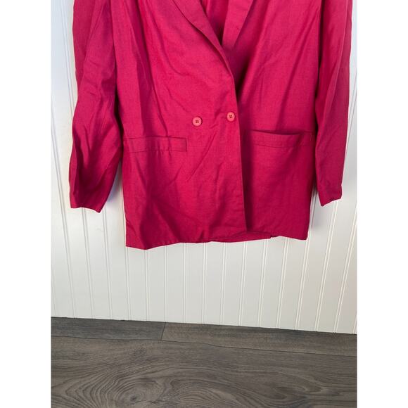 Vintage Christian Dior Skirt Suit 100% Blazer Sz 10 Skirt Sz 12 Pink USA - Picture 7 of 9